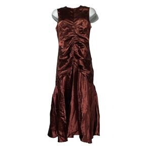 j.ing brown satin midi dress Size S